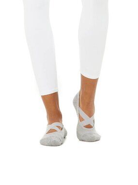 alo Dove Grey Pivot Barre Sock size M/L (8 - 11)